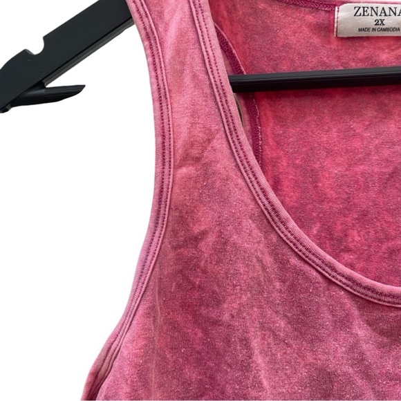 Zenana Acid Washed Racerback Tank Bodysuit I Size: 2X - Picture 5 of 12